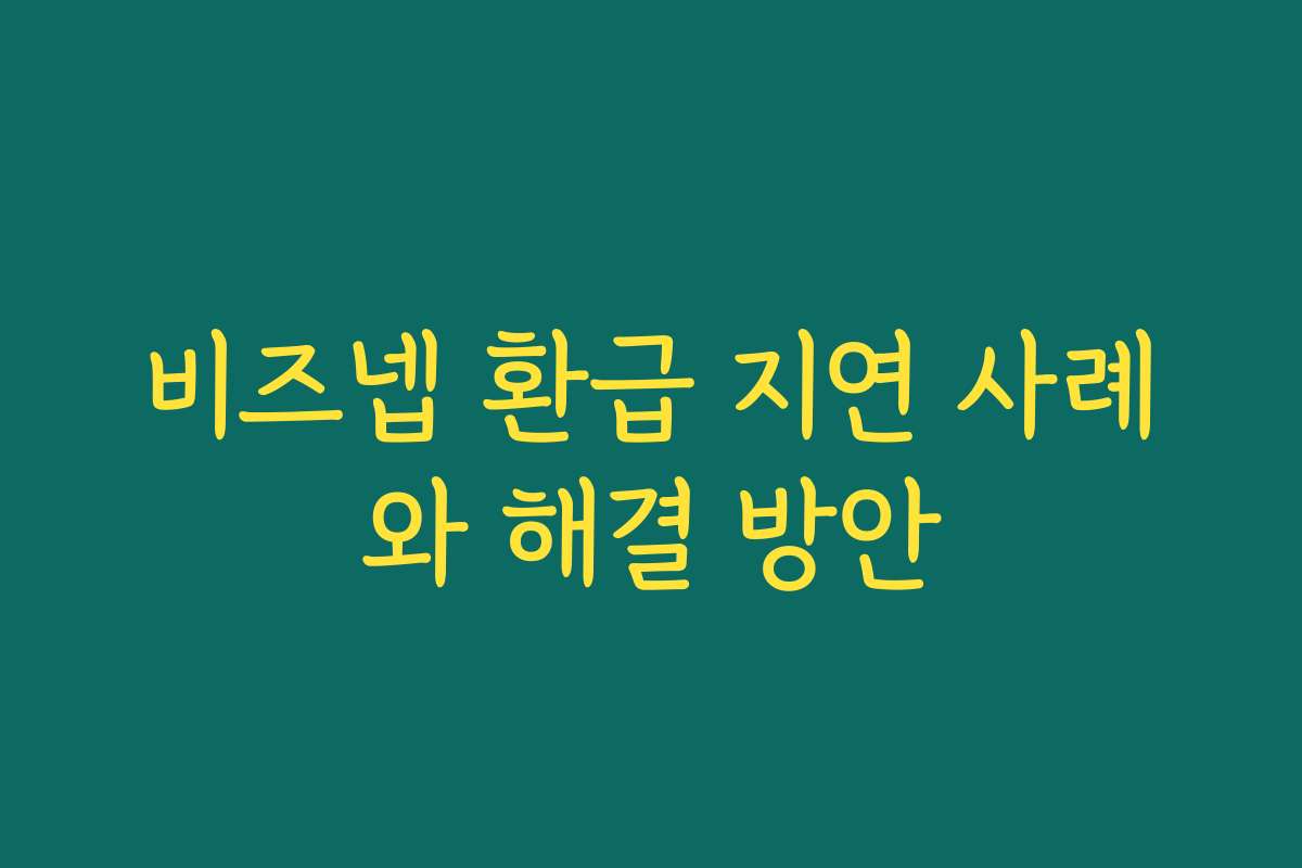 비즈넵 환급 지연 사례와 해결 방안