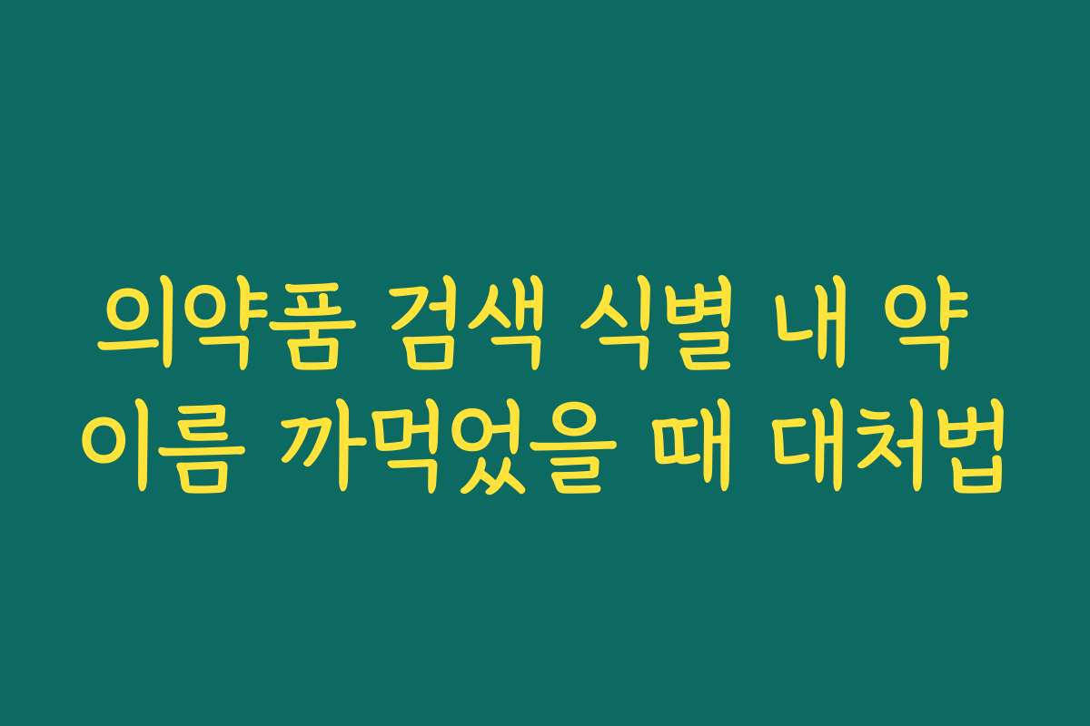 의약품 검색 식별 내 약 이름 까먹었을 때 대처법 의약품 검색 식별 내 약 이름 까먹었을 때 대처법